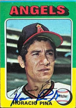 Horacio Pina Signed 1975 Topps Traded Baseball Card - California Angels