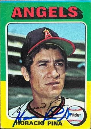 Horacio Pina Signed 1975 Topps Traded Baseball Card - California Angels