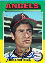 Horacio Pina Signed 1975 Topps Traded Baseball Card - California Angels - PastPros