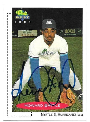 Howard Battle Signed 1991 Classic Best Baseball Card