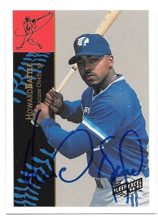 Howard Battle Signed 1994-95 Fleer Excel Baseball Card - Syracuse Chiefs