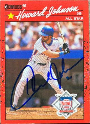 Howard Johnson Signed 1990 Donruss Baseball Card - New York Mets - PastPros