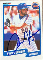 Howard Johnson Signed 1990 Fleer Baseball Card - New York Mets - PastPros