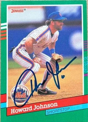 Howard Johnson Signed 1991 Donruss Baseball Card - New York Mets