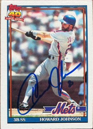 Howard Johnson Signed 1991 Topps Baseball Card - New York Mets - PastPros