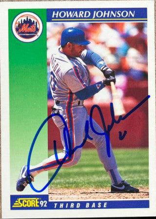 Howard Johnson Signed 1992 Score Baseball Card - New York Mets - PastPros