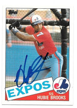 Hubie Brooks Signed 1985 Topps Baseball Card - Montreal Expos - PastPros
