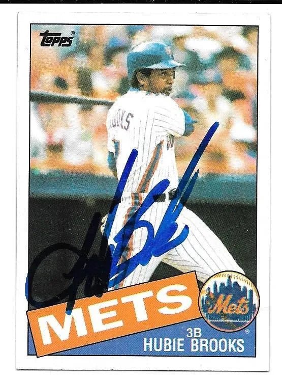 Hubie Brooks Signed 1985 Topps Baseball Card - New York Mets