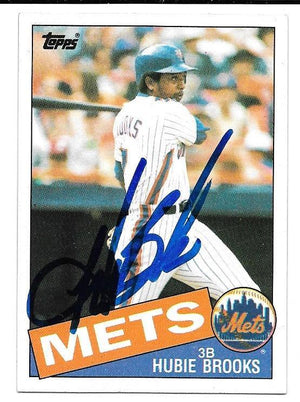 Hubie Brooks Signed 1985 Topps Baseball Card - New York Mets - PastPros
