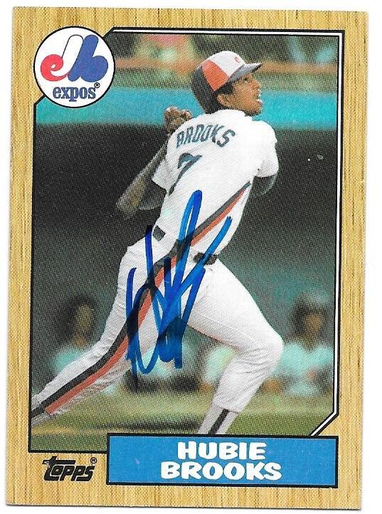 Hubie Brooks Signed 1987 Topps Baseball Card - Montreal Expos - PastPros