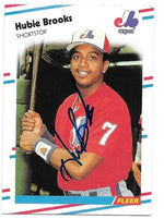 Hubie Brooks Signed 1988 Fleer Baseball Card - Montreal Expos