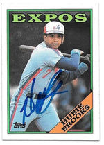 Hubie Brooks Signed 1988 Topps Baseball Card - Montreal Expos