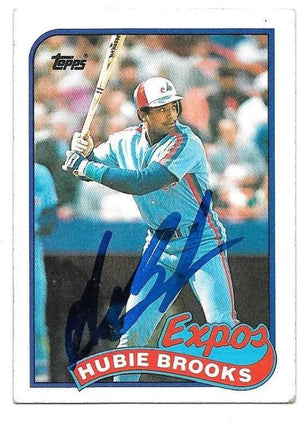 Hubie Brooks Signed 1989 Topps Baseball Card - Montreal Expos