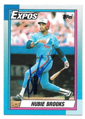 Hubie Brooks Signed 1990 Topps Baseball Card - Montreal Expos