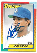 Hubie Brooks Signed 1990 Topps Traded Baseball Card - Los Angeles Dodgers