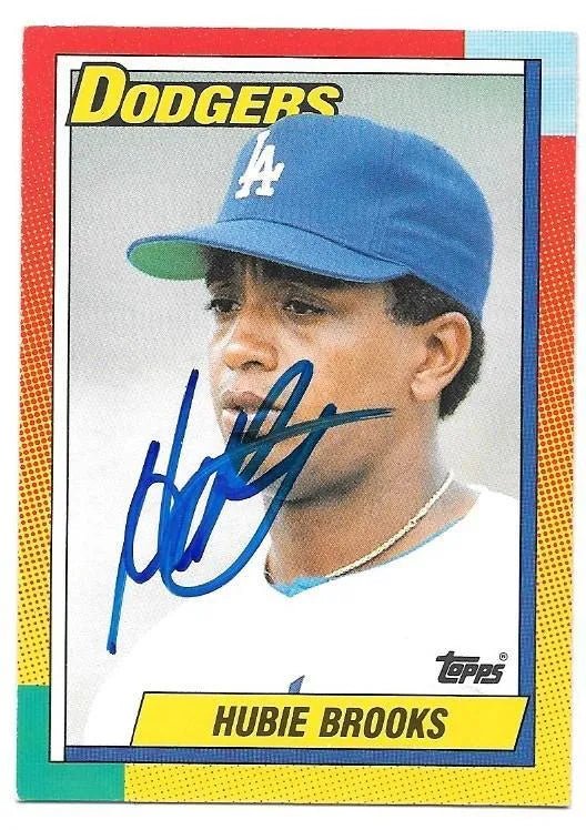 Hubie Brooks Signed 1990 Topps Traded Baseball Card - Los Angeles Dodgers