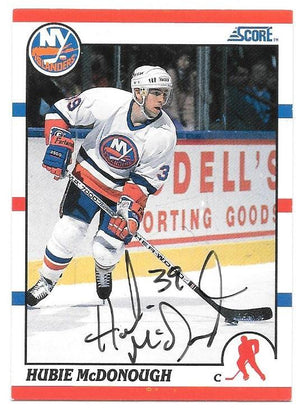 Hubie McDonough Signed 1990-91 Score Hockey Card - New York Islanders - PastPros