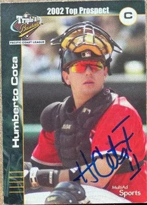 Humberto Cota Signed 2002 Pacific Coast League Baseball Card