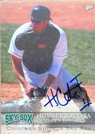 Humberto Cota Signed 2008 Baseball Card - Colorado Springs Sky Sox