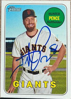 Hunter Pence Signed 2018 Topps Heritage Baseball Card - San Francisco Giants - PastPros