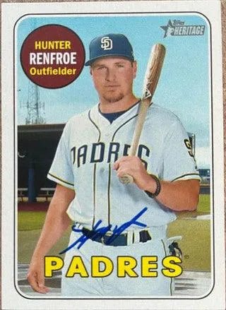 Hunter Renfroe Signed 2018 Topps Heritage Baseball Card - San Diego Padres