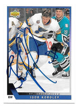 Igor Korolev Signed 1993-94 Upper Deck Hockey Card - St Louis Blues - PastPros