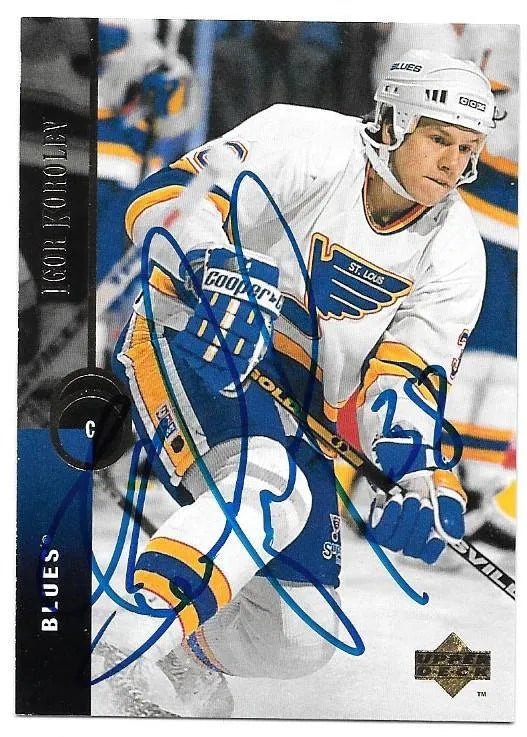 Igor Korolev Signed 1994-95 Upper Deck Hockey Card - St Louis Blues