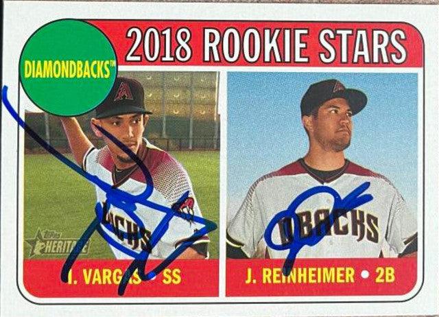 Ildemaro Vargas & Jack Reinheimer Dual Signed 2018 Topps Heritage Baseball Card - Arizona Diamondbacks - PastPros