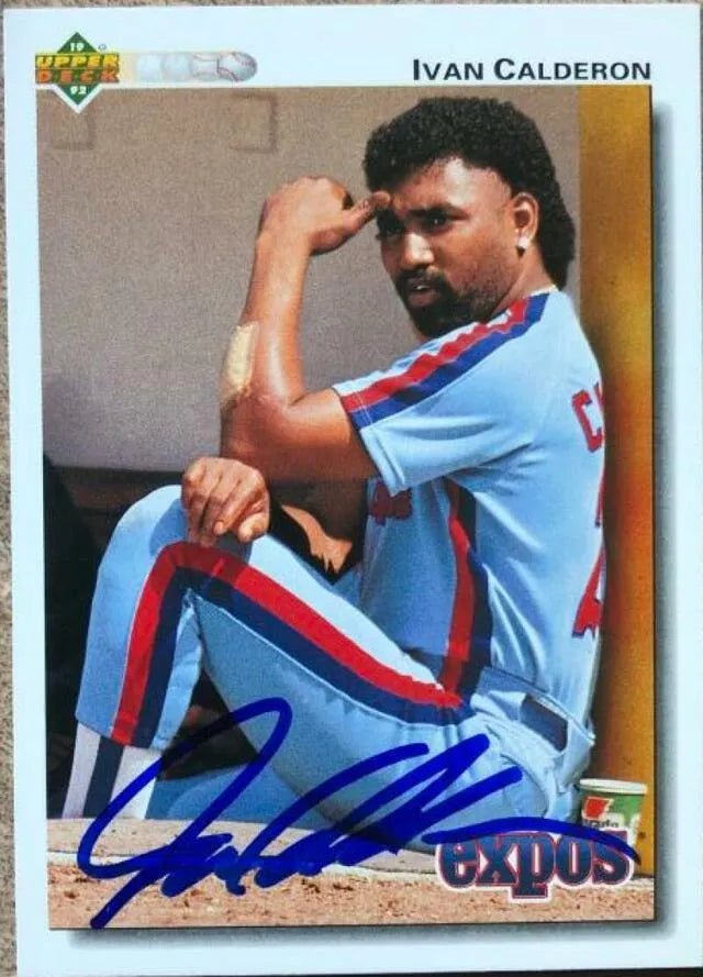 Ivan Calderon Signed 1992 Upper Deck Baseball Card - Montreal Expos