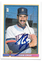 Ivan Cruz Signed 1991 Bowman Baseball Card - Detroit Tigers - PastPros