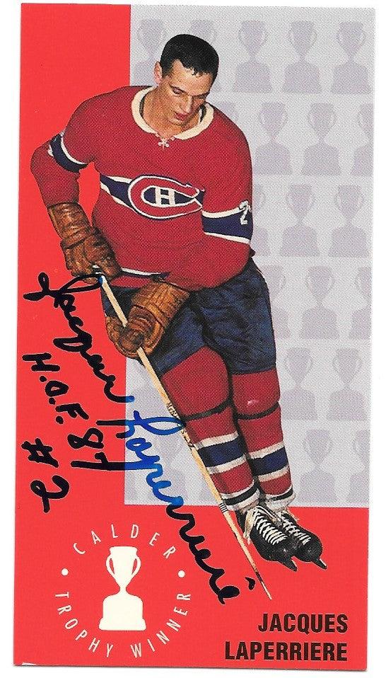 Jacques Laperriere Signed 1994-95 Parkhurst Tall Boys Hockey Card - Montreal Canadiens - Calder Trophy - PastPros
