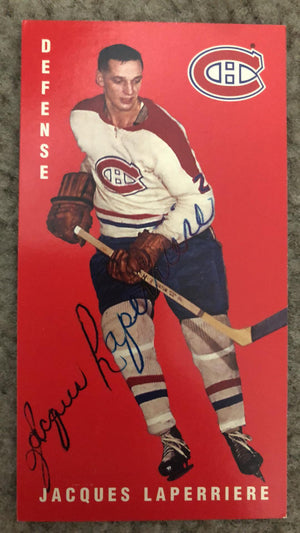 Jacques Laperriere Signed 1994-95 Parkhurst Tall Boys Hockey Card - Montreal Canadiens - PastPros