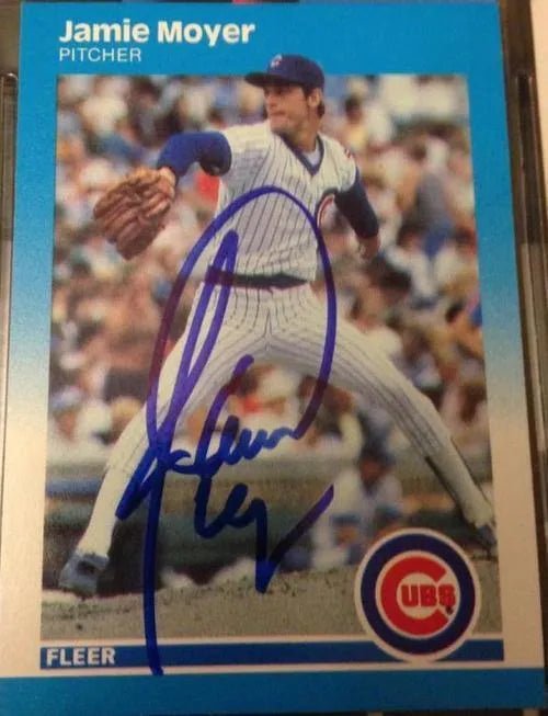 Jamie Moyer Signed 1987 Fleer Baseball Card - Chicago Cubs