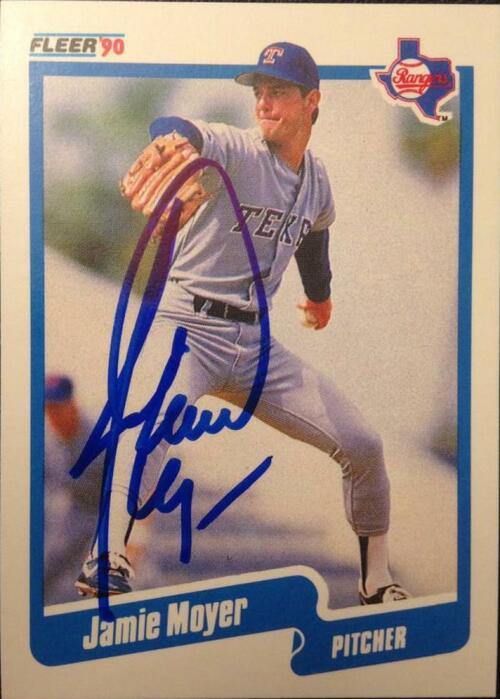 Jamie Moyer Signed 1990 Fleer Baseball Card - Texas Rangers - PastPros