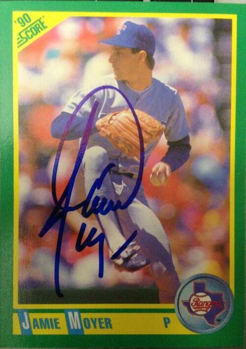 Jamie Moyer Signed 1990 Score Baseball Card - Texas Rangers - PastPros