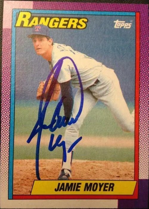 Jamie Moyer Signed 1990 Topps Baseball Card - Texas Rangers
