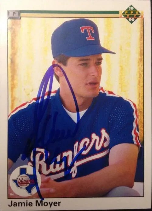 Jamie Moyer Signed 1990 Upper Deck Baseball Card - Texas Rangers