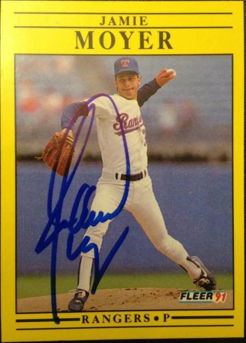Jamie Moyer Signed 1991 Fleer Baseball Card - Texas Rangers