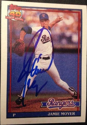 Jamie Moyer Signed 1991 Topps Baseball Card - Texas Rangers