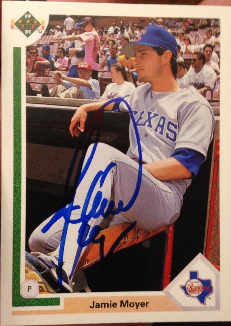 Jamie Moyer Signed 1991 Upper Deck Baseball Card - Texas Rangers - PastPros