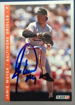 Jamie Moyer Signed 1993 Fleer Baseball Card - Baltimore Orioles - PastPros