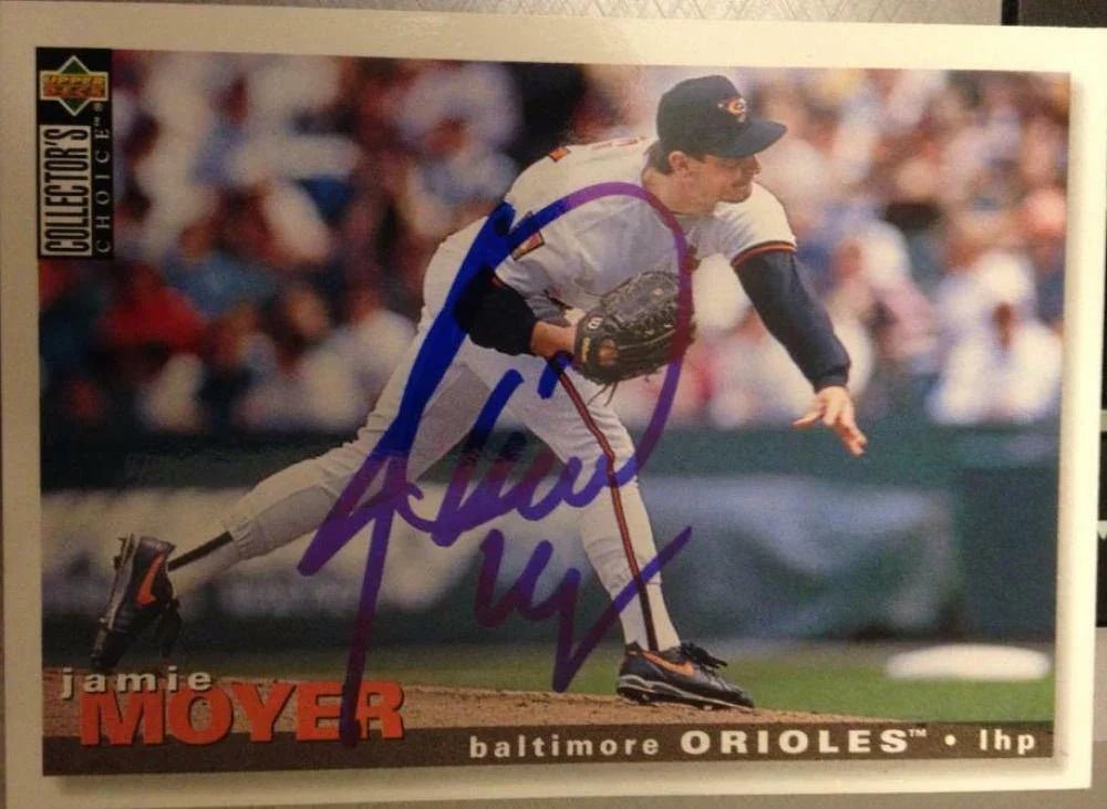 Jamie Moyer Signed 1995 Collector's Choice Baseball Card - Baltimore Orioles