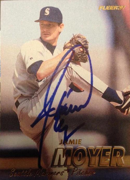 Jamie Moyer Signed 1997 Fleer Baseball Card - Seattle Mariners - PastPros