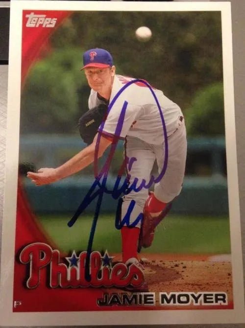 Jamie Moyer Signed 2010 Topps Update Baseball Card - Philadelphia Phillies