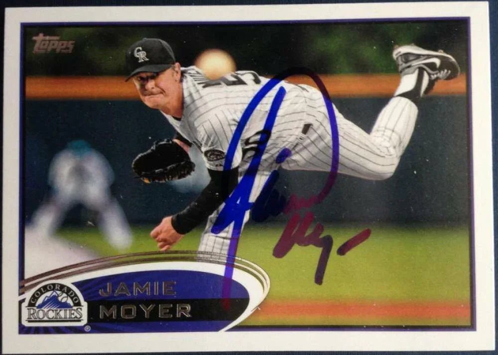 Jamie Moyer Signed 2012 Topps Baseball Card - Colorado Rockies
