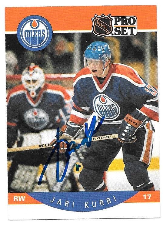 Jari Kurri Signed 1990-91 Pro Set Hockey Card - Edmonton Oilers - PastPros