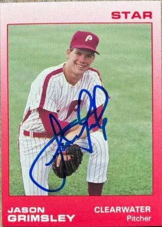 Jason Grimsley Signed 1988 Star Baseball Card - Clearwater Phillies