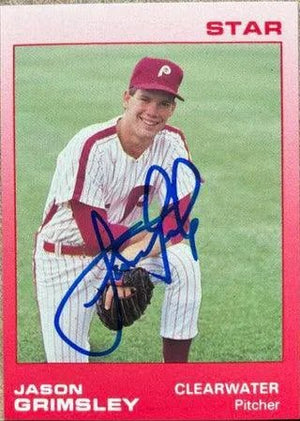 Jason Grimsley Signed 1988 Star Baseball Card - Clearwater Phillies