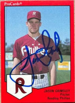 Jason Grimsley Signed 1989 ProCards Baseball Card - Reading Phillies