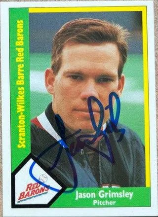 Jason Grimsley Signed 1990 CMC Baseball Card - SWB Barons #3